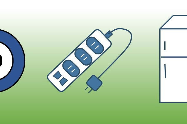 illustration: power bar, timer, fridge