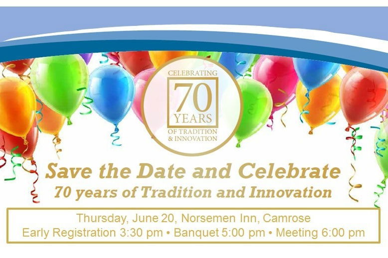 illustration: 70 year celebration announcement